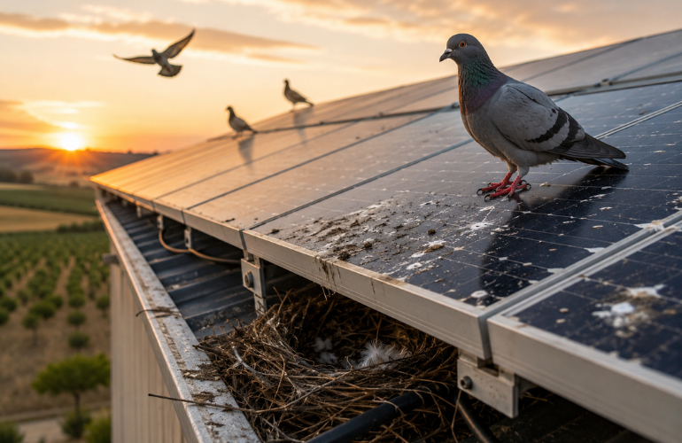 Pájaros en Instalaciones Fotovoltaicas: Cómo evitar que te roben el Sol